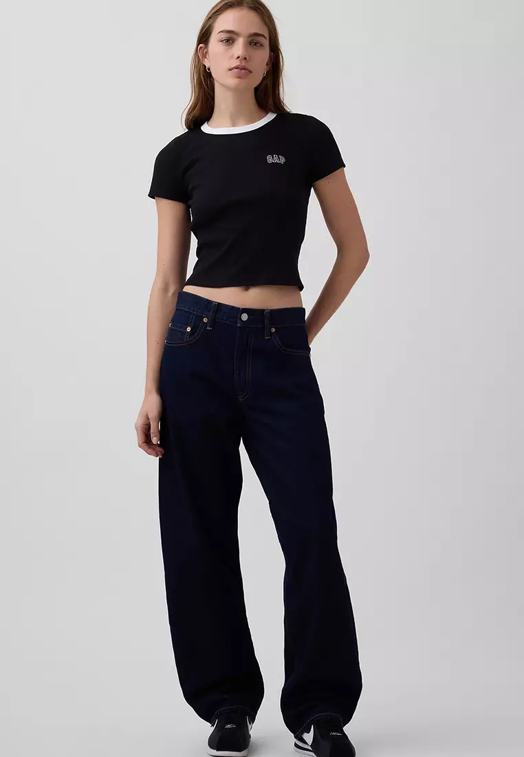 Ribbed Mini Logo T-Shirt
