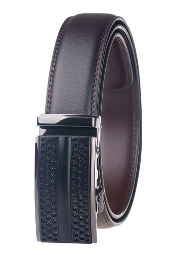FANYU brown Men's Slide Buckle Automatic Belts Ratchet Genuine Leather Belt 35mm Width E0F10ACAA721F9GS_1