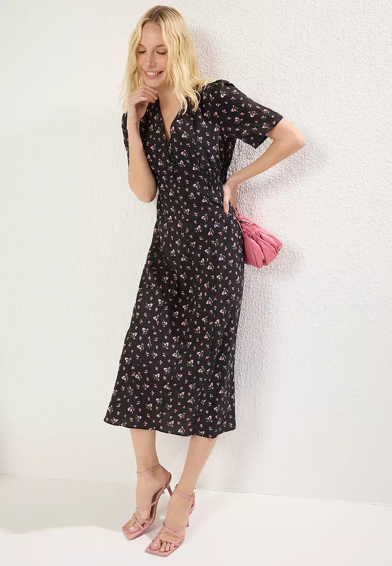 Floral Midi Woven Dress