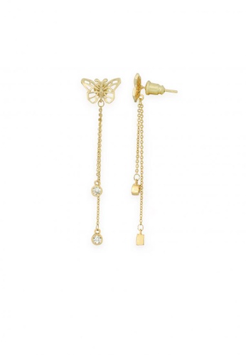 Mikana Geometric 18k Gold Plated Agehacho Dangling Earrings | ZALORA ...