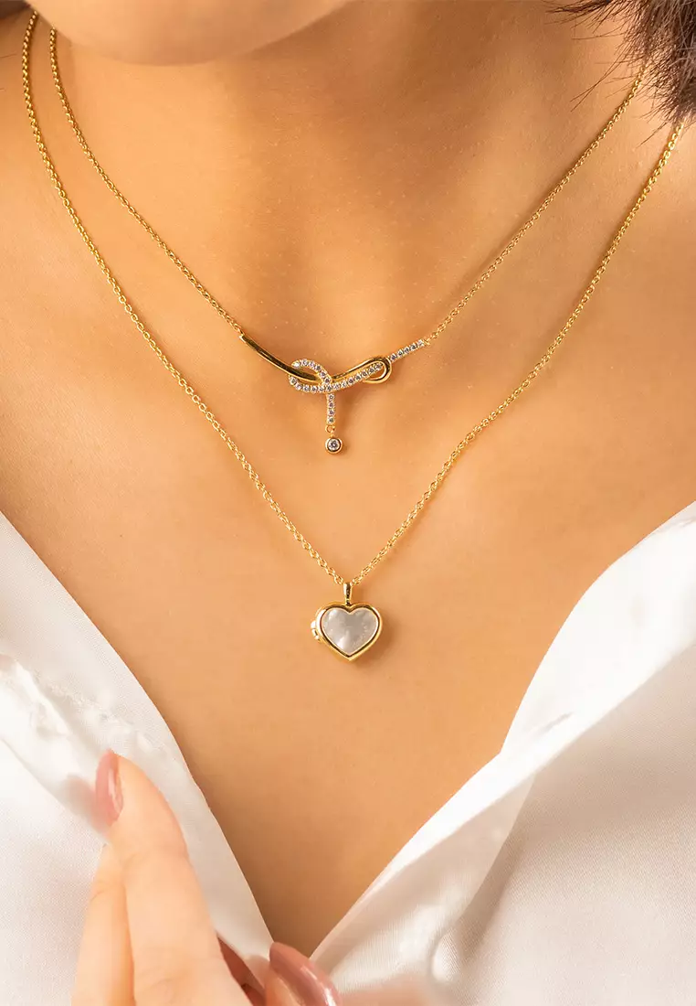Buy Wanderlust + Co Heart Pearl Locket Necklace 2026 Online | ZALORA