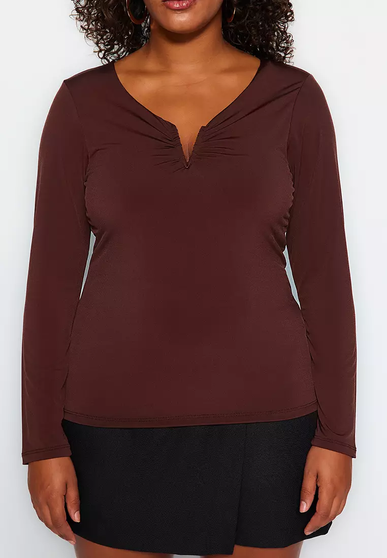 Plus Size Sandy V-Neck Blouse