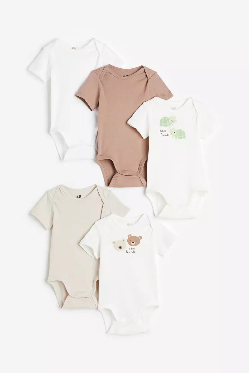 Buy H M 5 pack cotton bodysuits Online ZALORA Malaysia