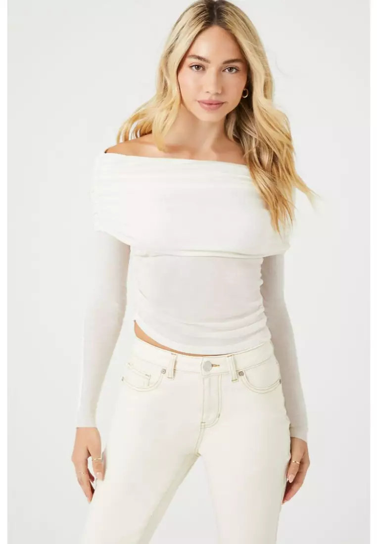 Buy FOREVER 21 Off the Shoulder Shirred Top 2024 Online ZALORA