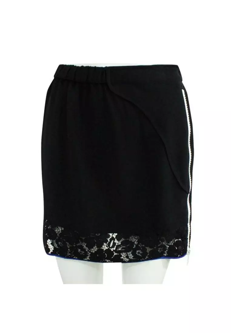 Black and white deals side zipper skirt