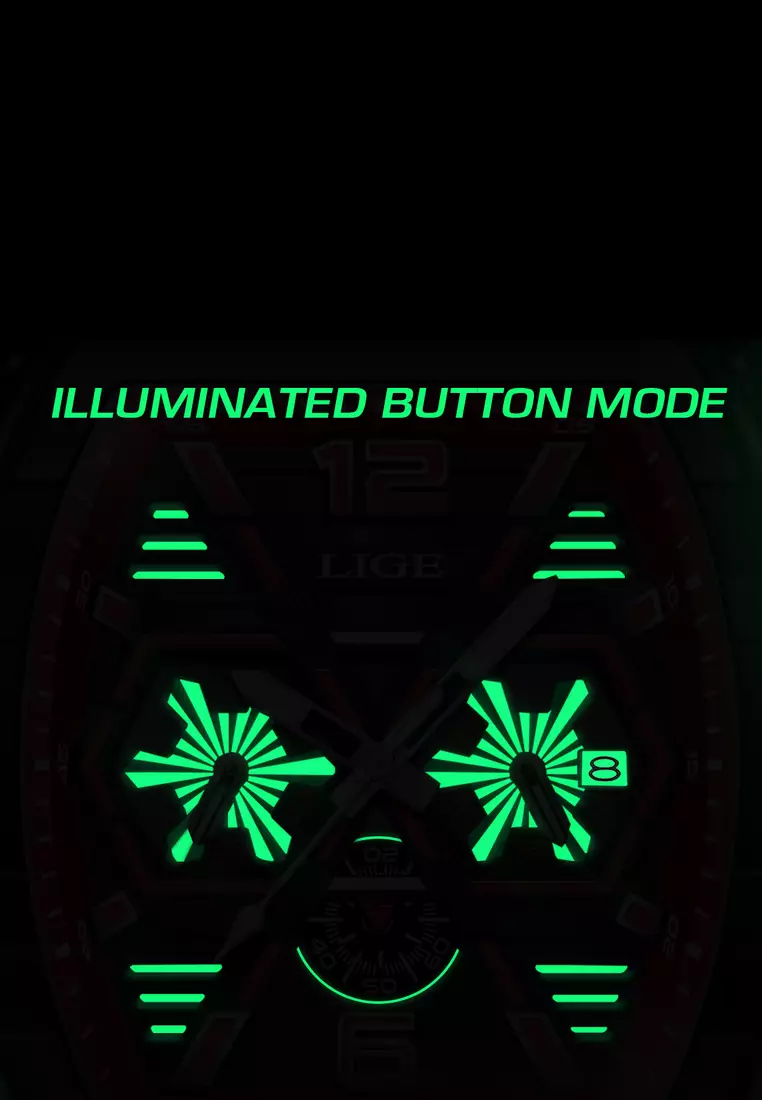 男女通用酒桶形 IP 橡膠錶帶黑色石英手錶