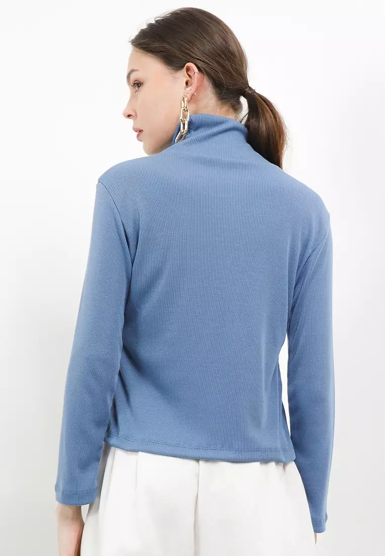 Rib Knit Turtleneck Top