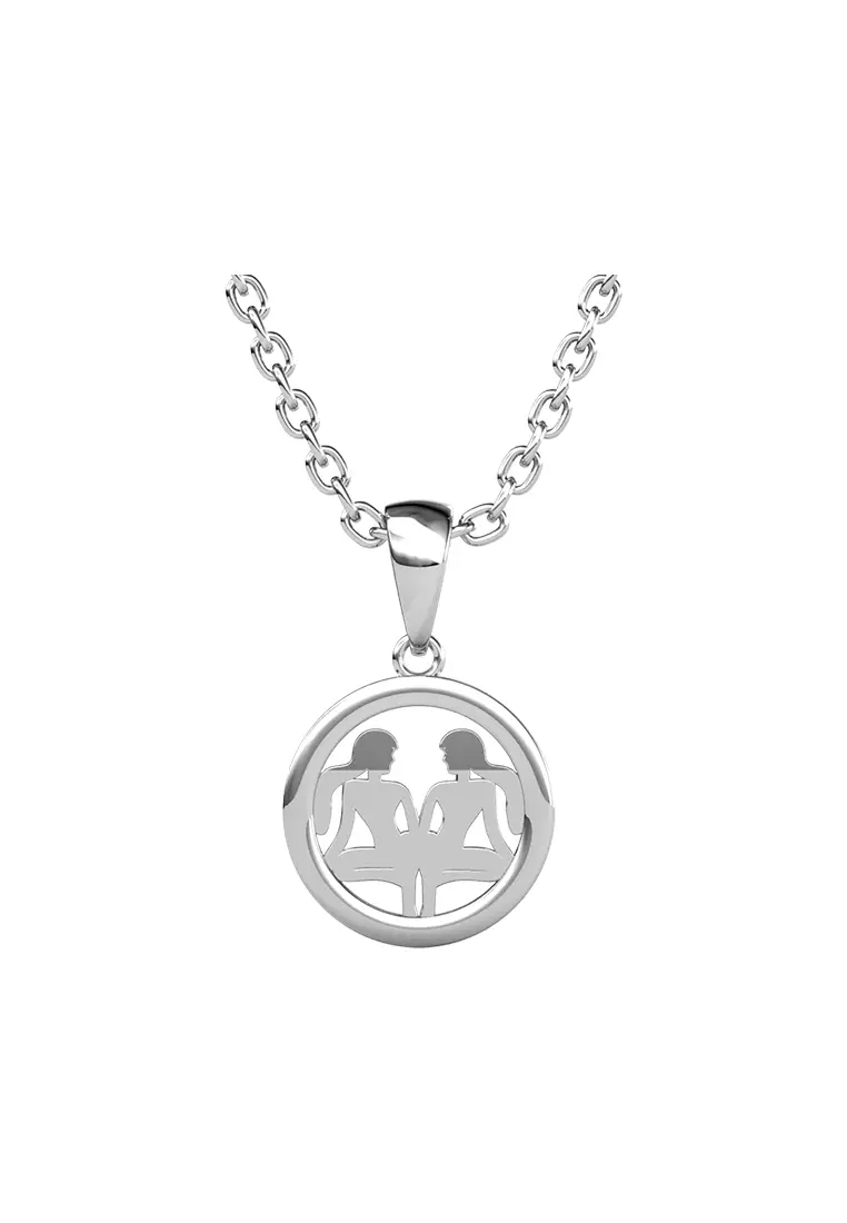 Circlet Gemini Pendant - Kalung Crystal Swarovski by Her Jewellery