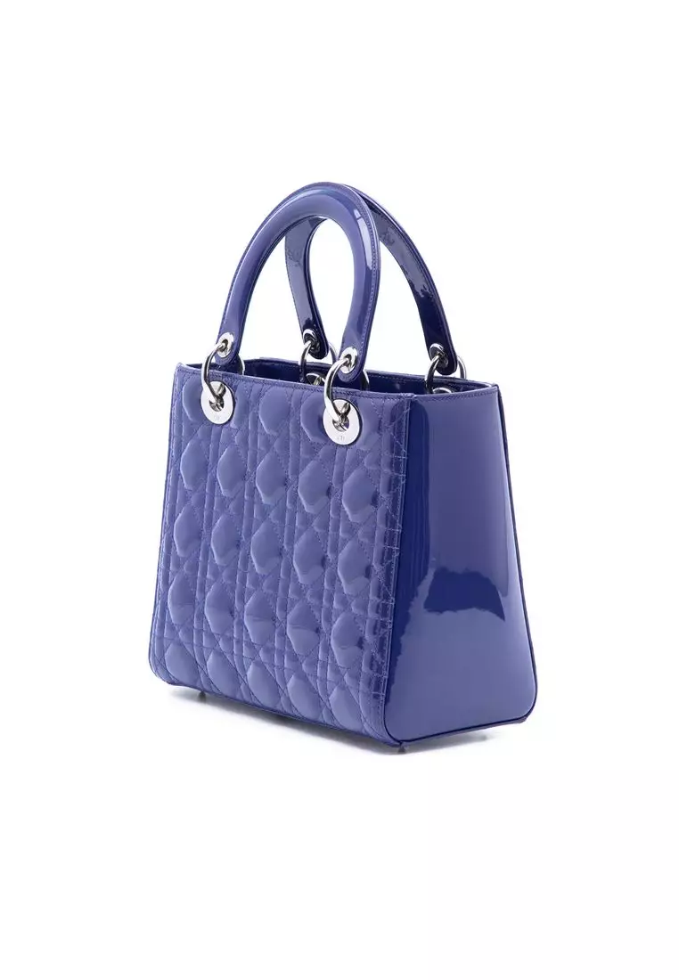 Pre-Loved Dior Medium Patent Cannage Lady Dior
