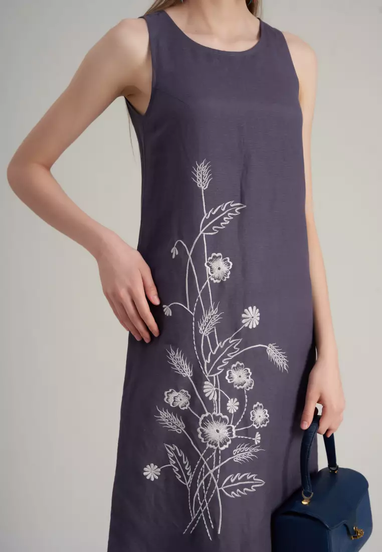 De Soleil Midi Linen Dress