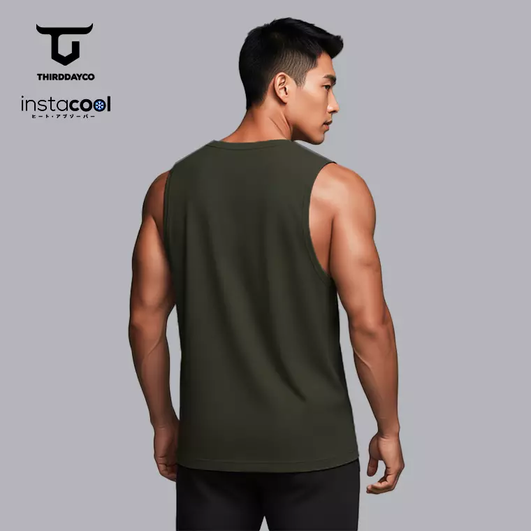 THIRDDAY Kutung Pria Casual HKR Logo Katakana Paragraph army MTY26