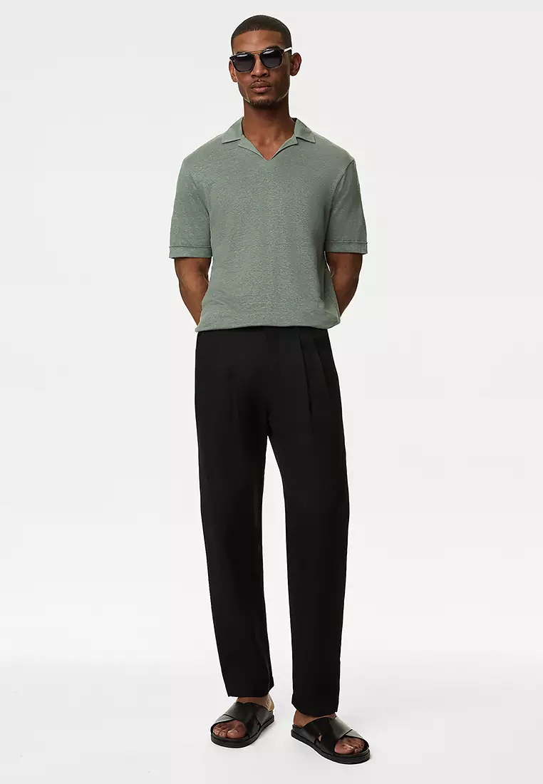 Pure Linen Polo Shirt