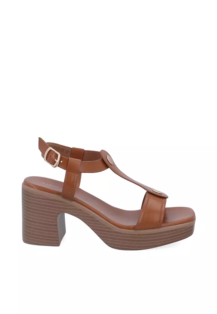 Discount on Carlo Rino  shoes - SKU: Dark Brown Elowyn Heeled Sandals