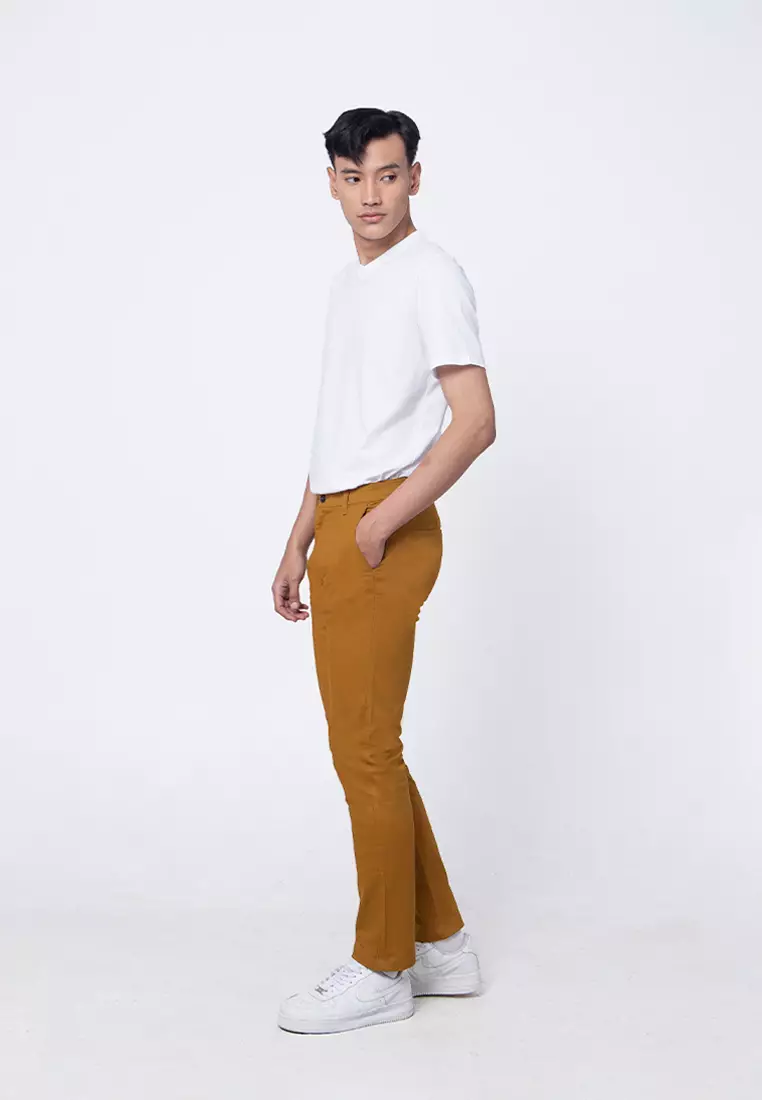 FRANK CHINOS - GOLDEN BROWN Celana Panjang - Bottoms Man Slim Fit