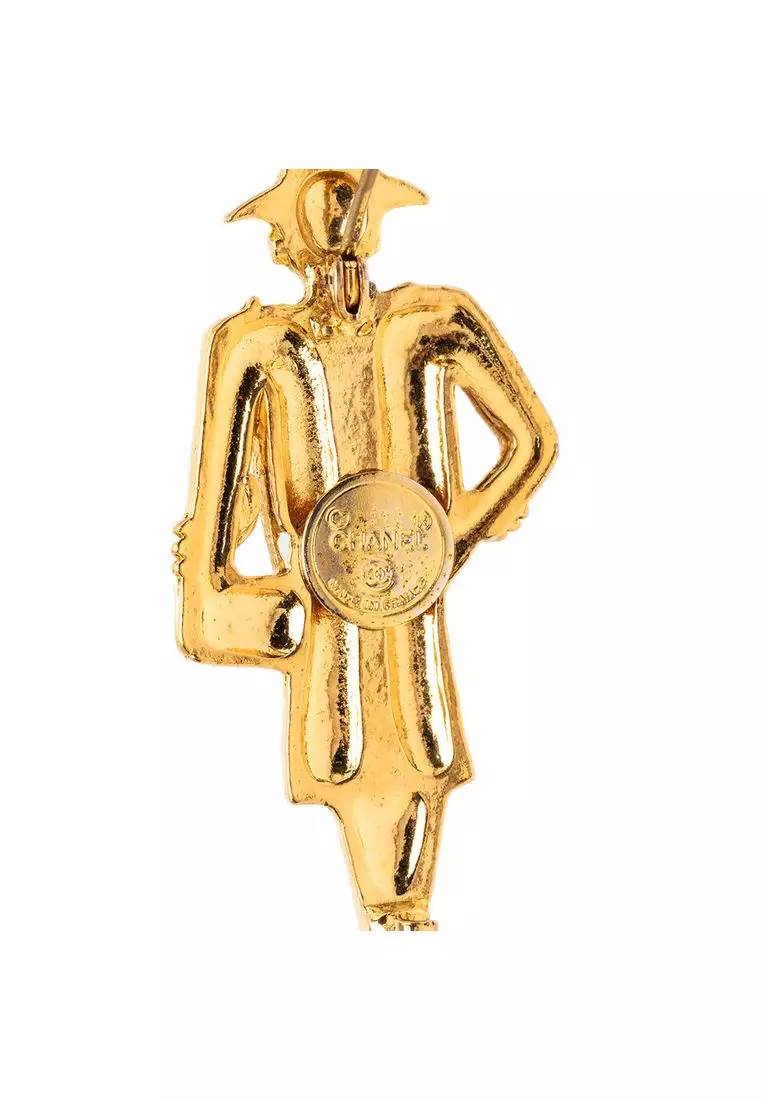 Chanel Pre-Loved Chanel Gold Plated Coco Mademoiselle Pin Brooch