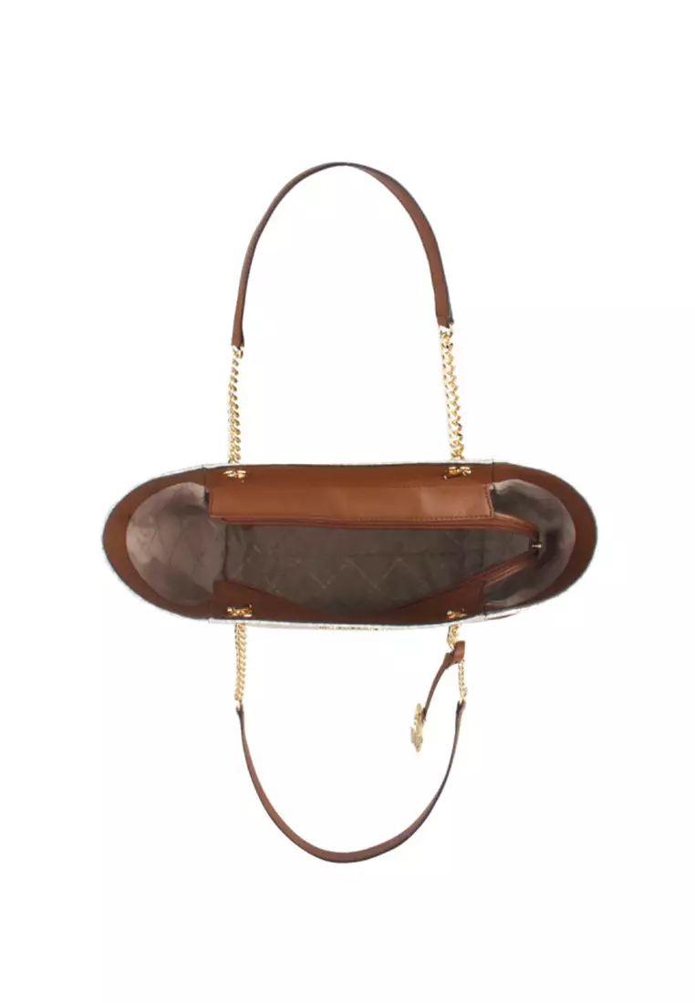 Jet Set Large Color-Block Signature Logo Tote Bag In Vanilla 35S4GTVT3B