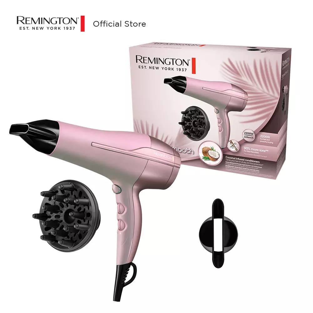 Remington Hairdryer / Pengering Rambut Coconut Smooth D5901