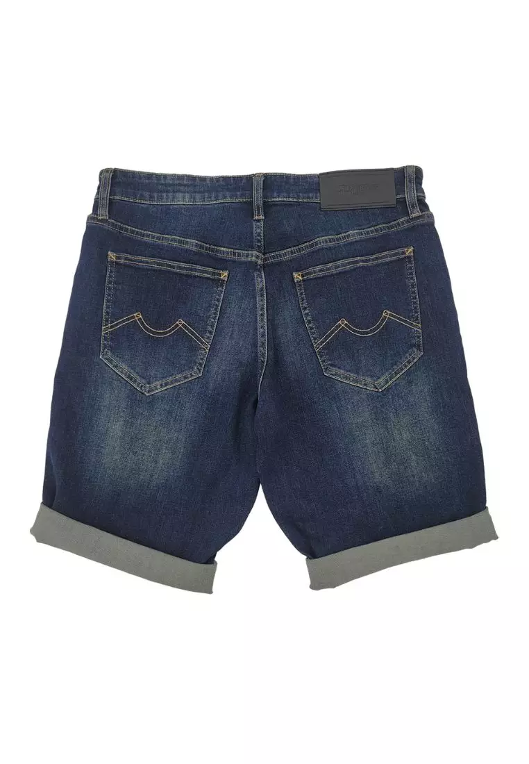 男裝修身短褲牛仔褲