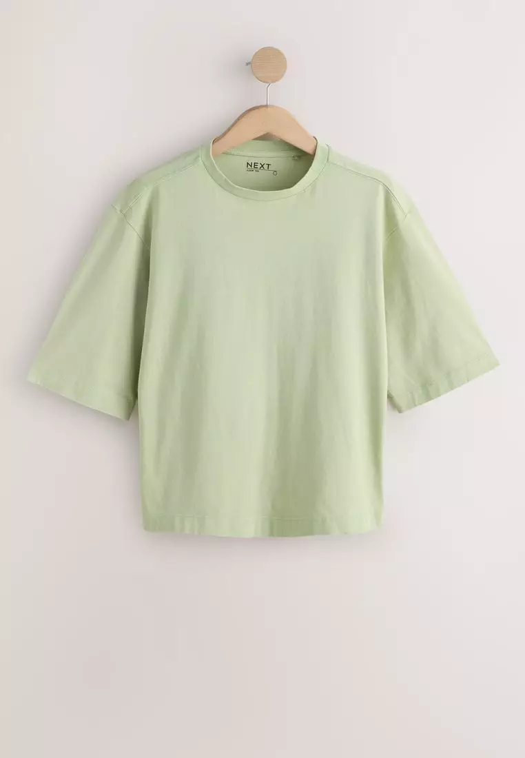 Relaxed Boxy Elbow Length Crew Neck T-Shirt 5 Pack