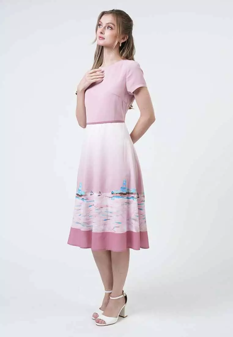 Marina Landscape A-Line Dress