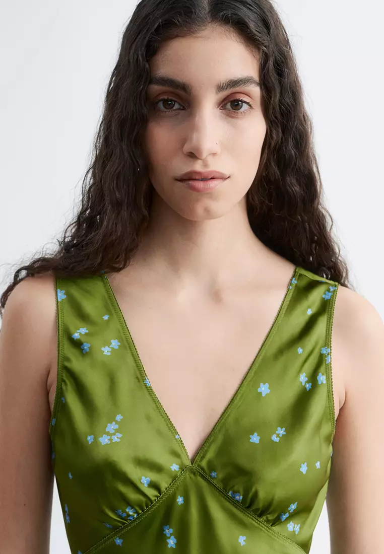 V-Neck Slip Midi Dress