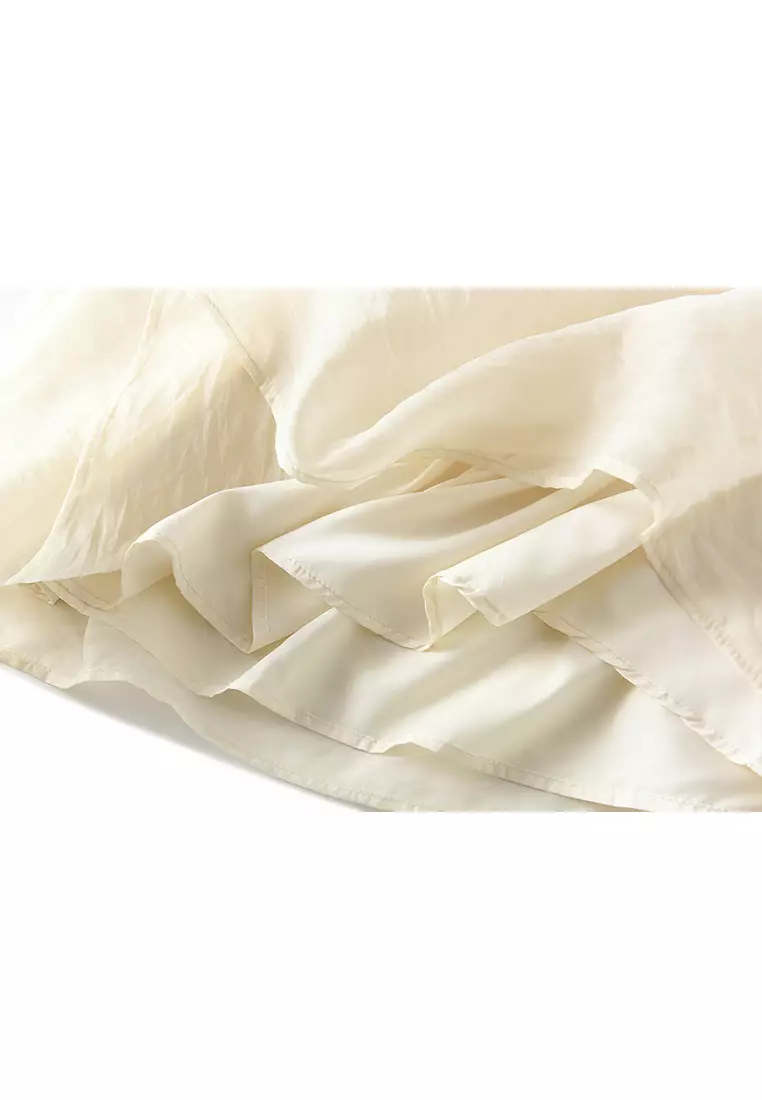 Silk Organdy A-line Maxi Skirt AF0236