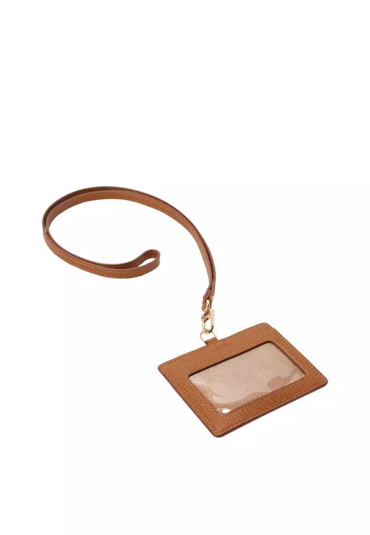 Clipper Strap Card Case - Embossed Caramel