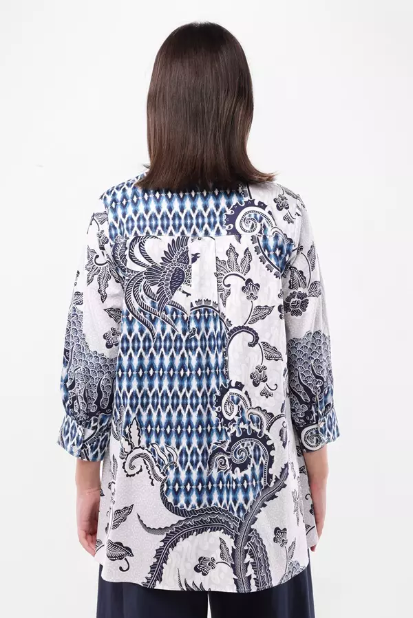 Minimal Kemala A-Line Ethnic Shirt - Blue