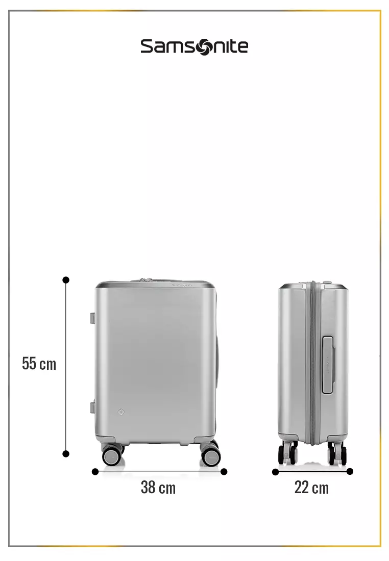 Samsonite Koper Evoa Z Cabin Silver + Foldable Luggage Cover Cabin