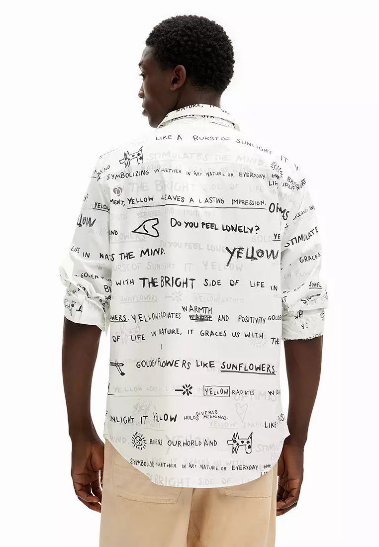 Desigual Man Long-sleeve shirt with lettering.