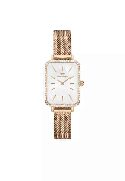Quadro 20x26mm Bezel Mesh White MOP Rose Gold - DW Women's watch casual fashion Ladies Female Watch for women Stainless steel