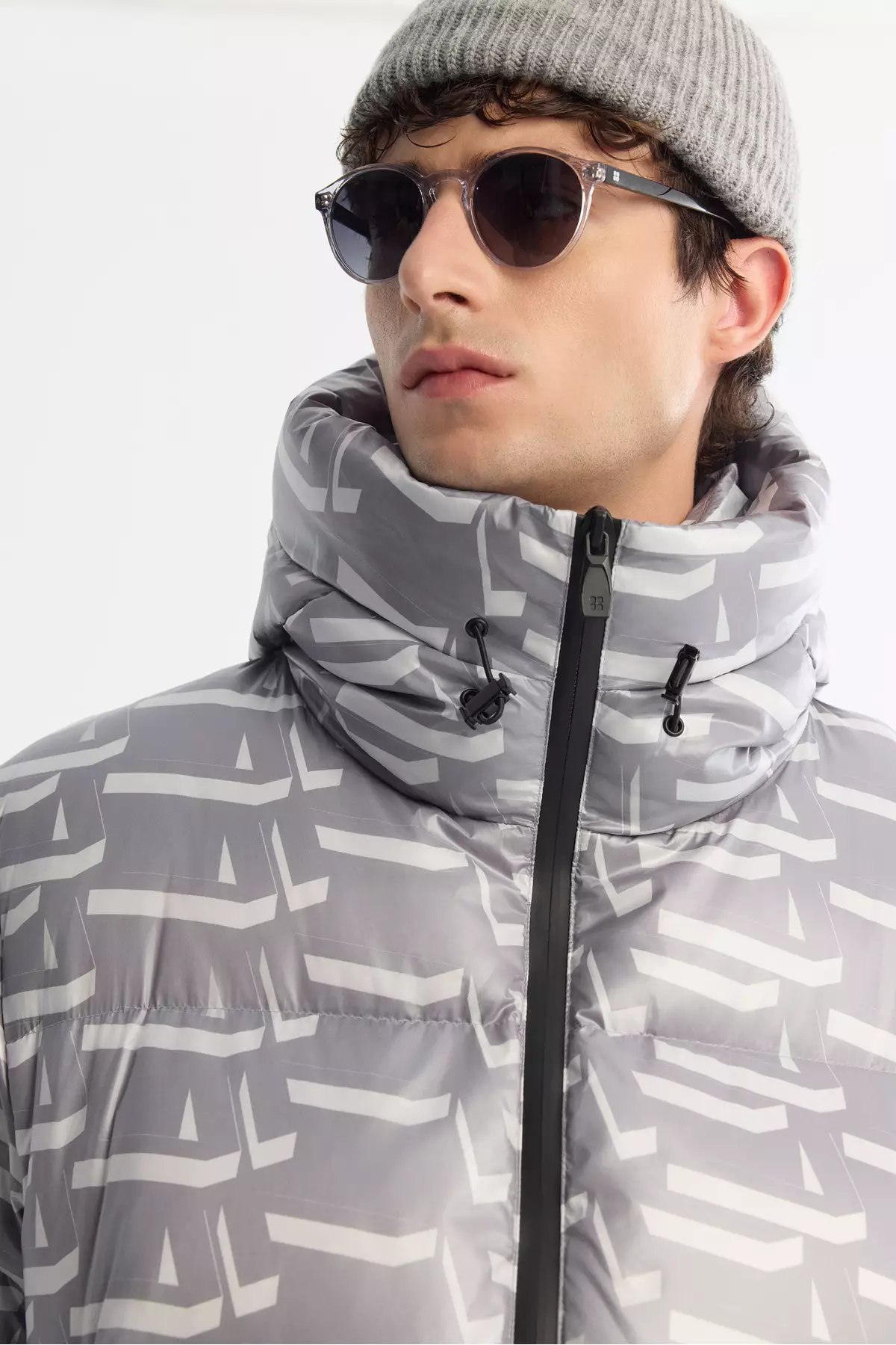 Men'S Gray Water Repellent Windproof -20 ° C Durable Goose Down Inflatable Ski Jacket A42Y6063