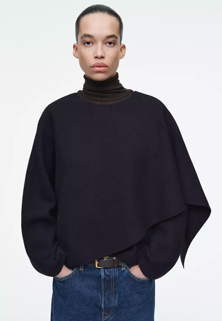 eaphi❣️high neck wool cape coat 新品未使用 COS Scarf-Detail Wool Cape 2025 | Buy COS Online | ZALORA