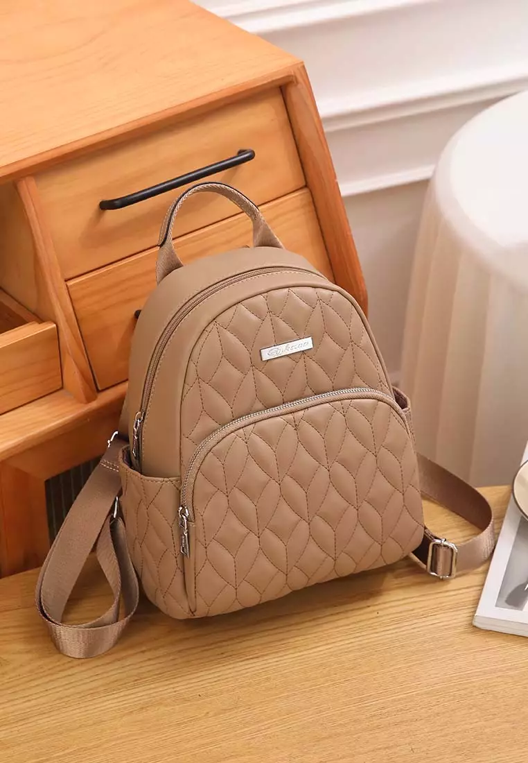 GYKACO NOYA Khaki - Tas Ransel Wanita - Fashion Backpack (IMPORT)
