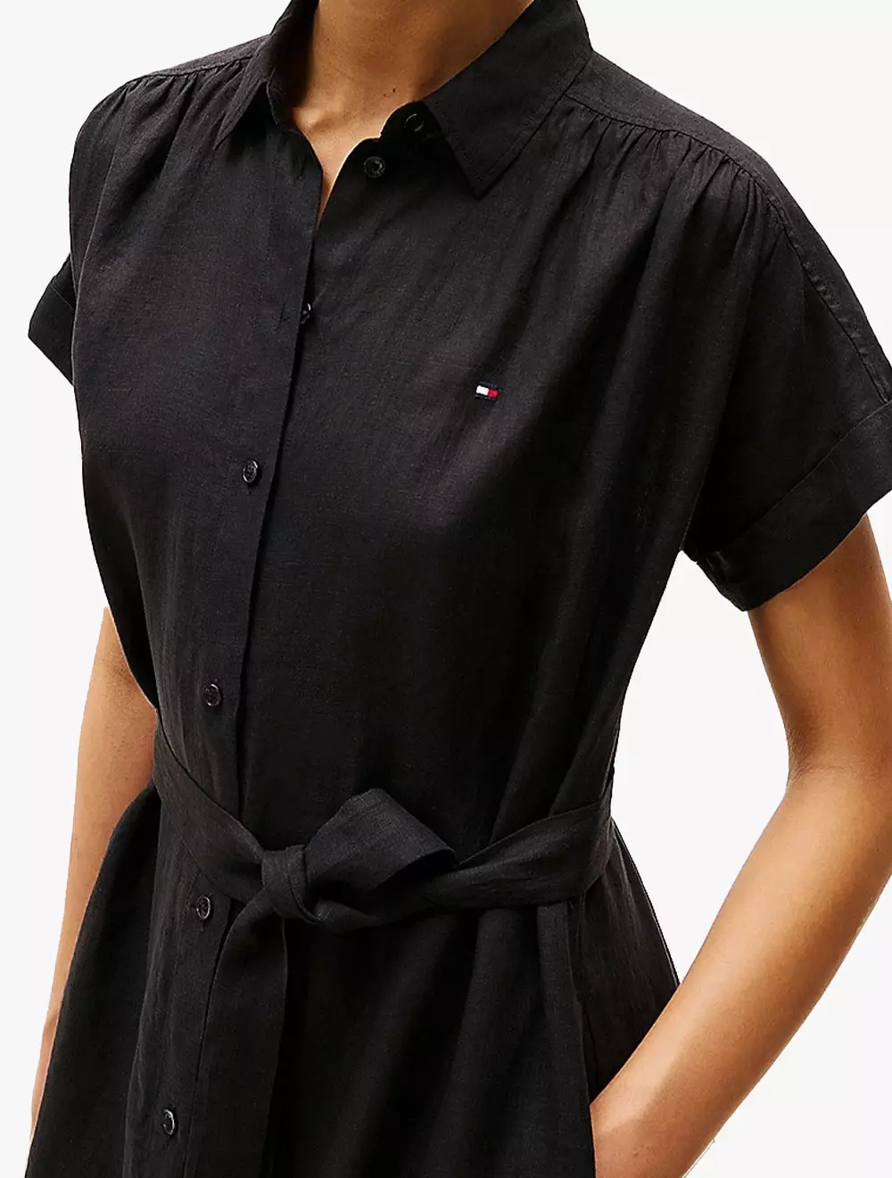 Tommy Hilfiger - Pure Linen Midi Shirt Dress - Black
