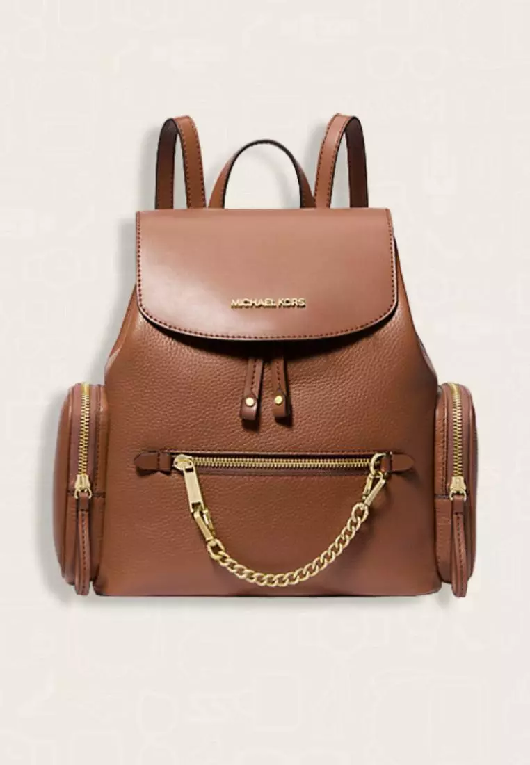 Brown Jet Set Backpack MICHAEL Michael Kors Jet Set White/Brown Signature Coated Canvas And  Leather Backpack MICHAEL Michael Kors TLC