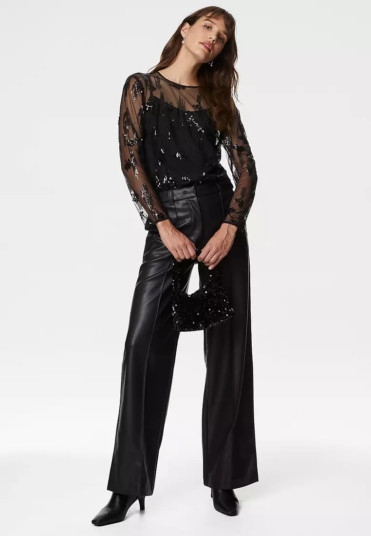 Mesh Embellished Top