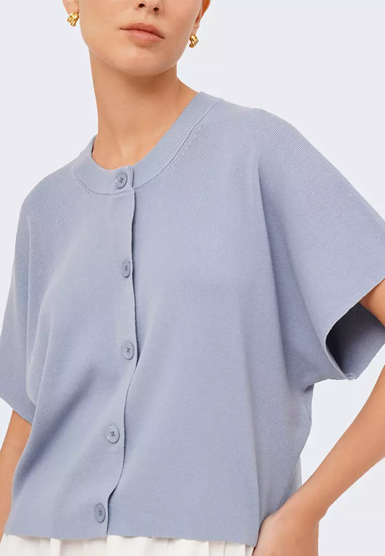 Women's Button Up Dolman Sleeve Knit Shirt