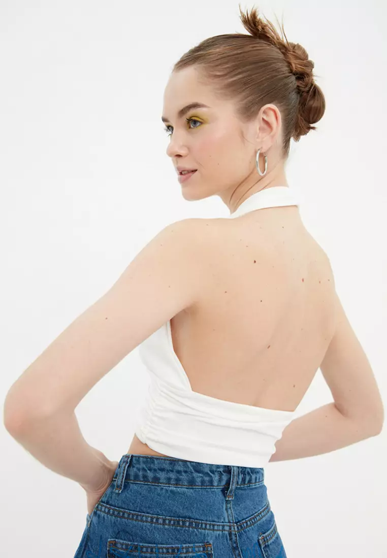 Halterneck Knitted Crop Top