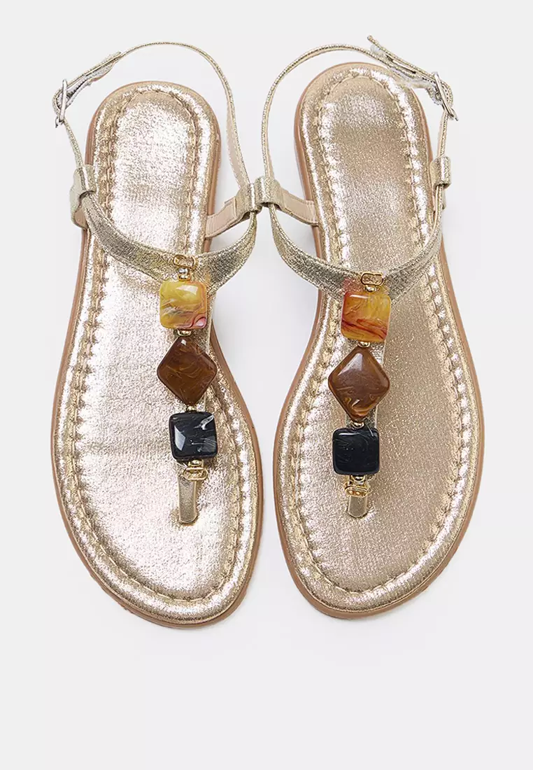Beaded Flat Sandals