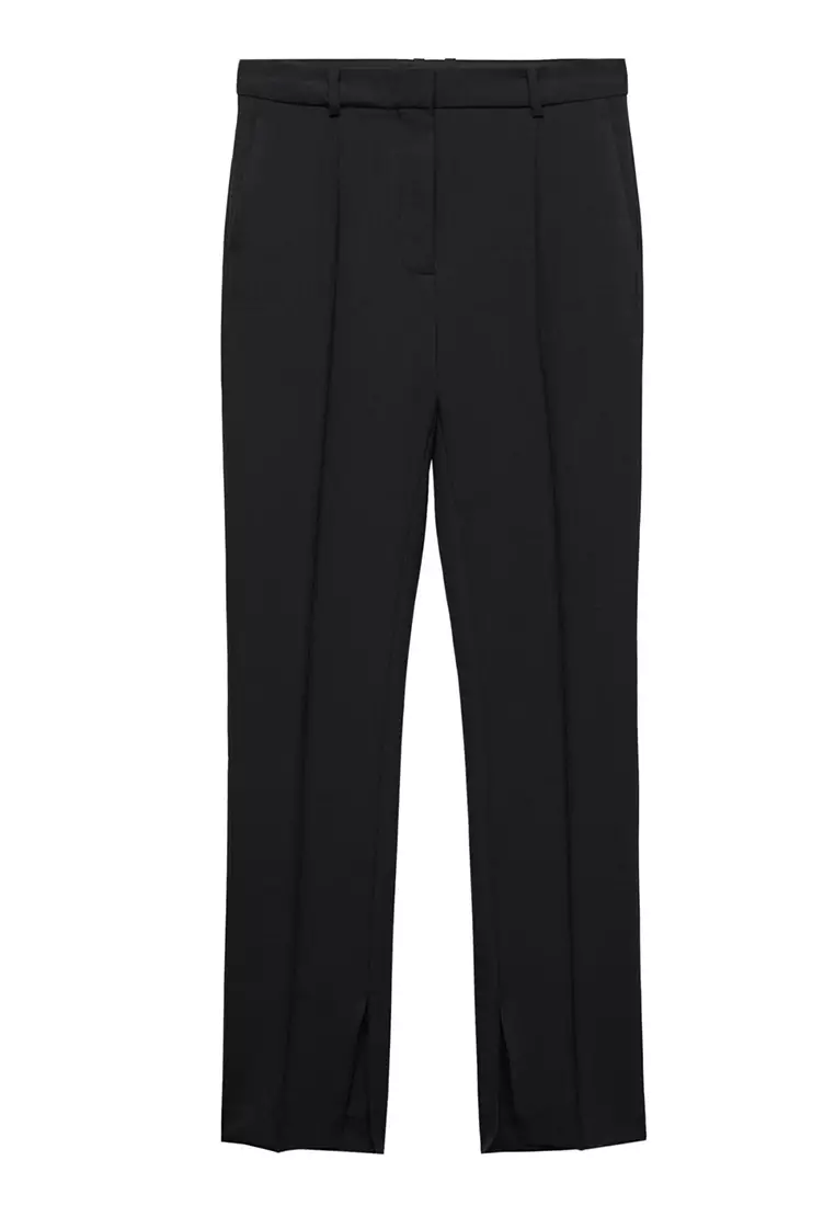 Side slit suit trousers