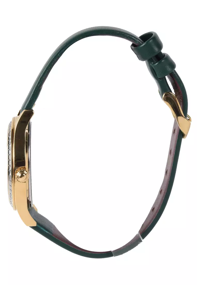Bonia Sapphire - Jam Tangan Wanita - Gold - Green Leather Strap - BNB10677-2292S