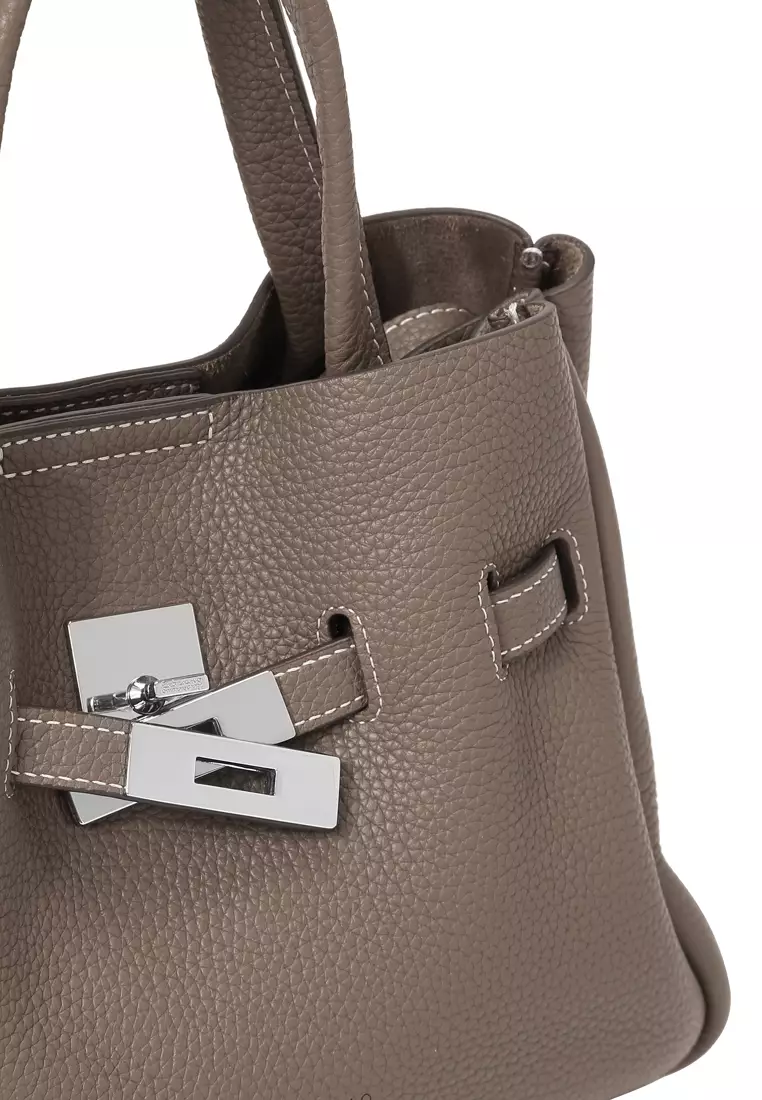 SAOIRSE Belt Soft Structural Shoulder Tote Mini - Grey Khaki