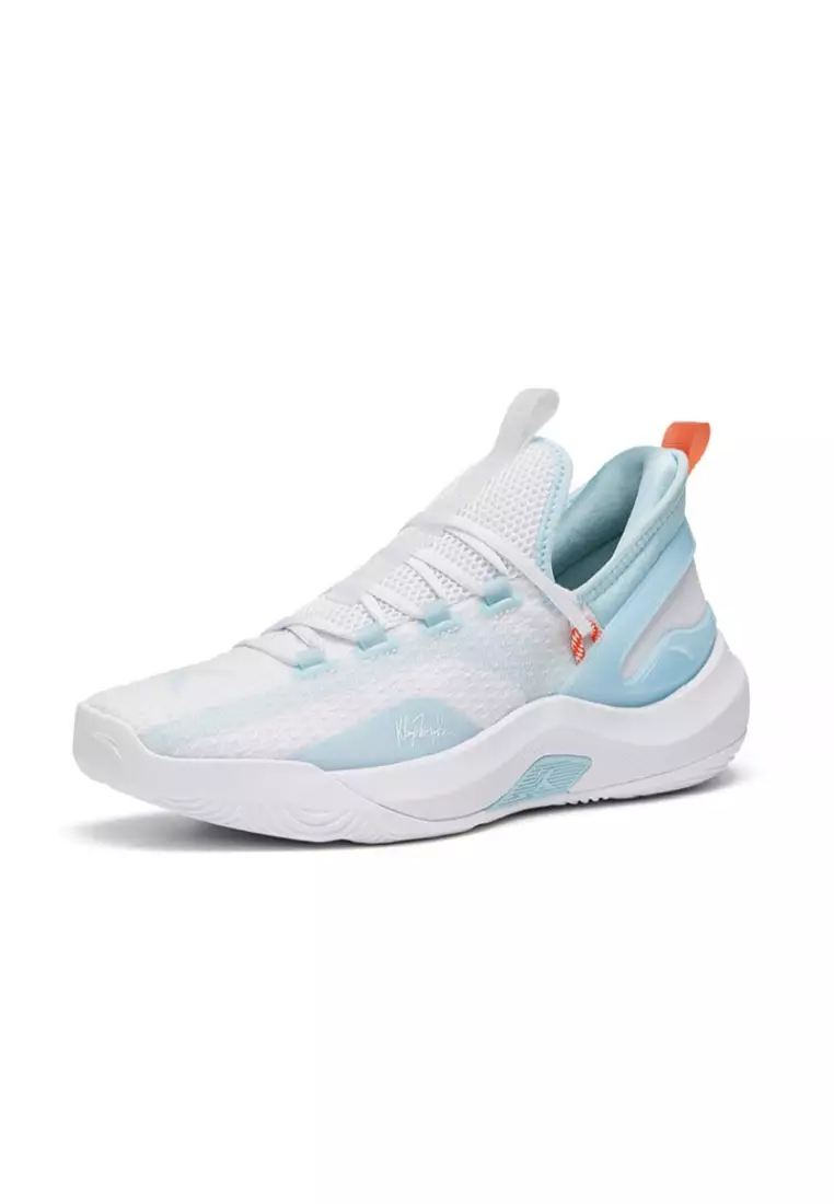 Klay Thompson KT Fly Basketball Shoes in White/Light Steel Blue