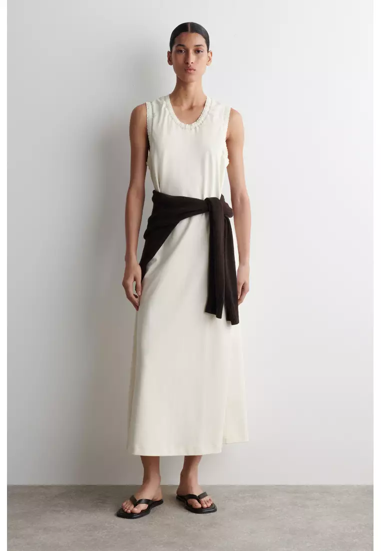 Buy COS RUFFLED COTTON MIDI DRESS Online | ZALORA Malaysia
