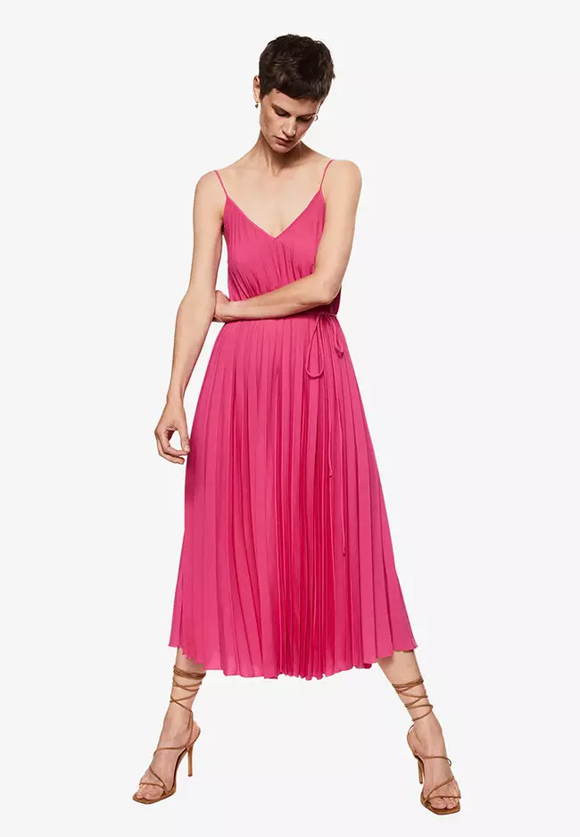 Buy Mango Belt Pleated Dress 2024 Online ZALORA Philippines