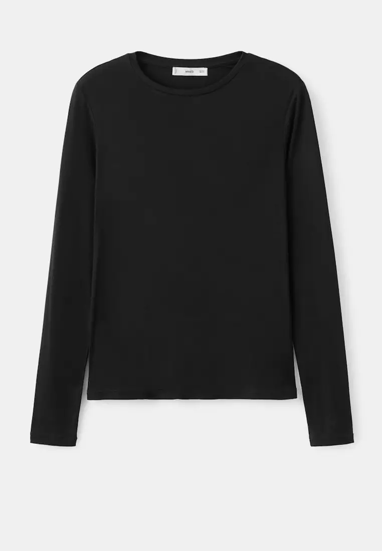 Round-Neck Long-Sleeved T-Shirt