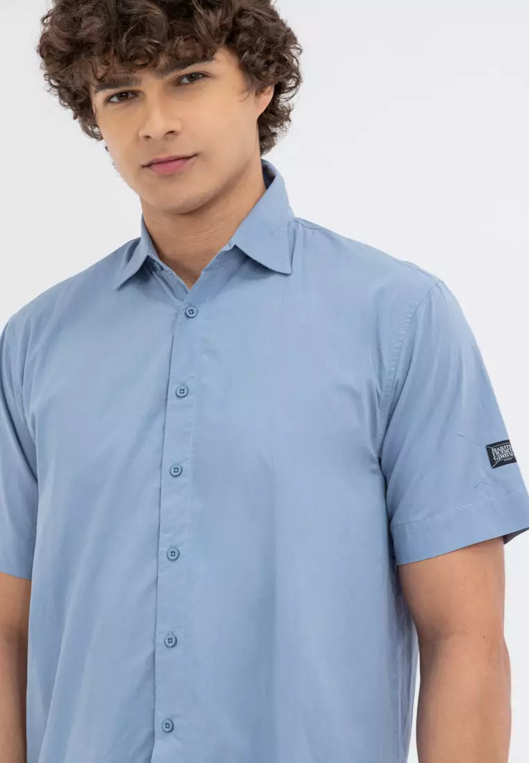 Men's Polo 1 Button Down Powder Blue