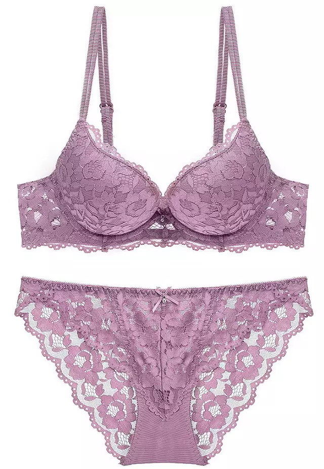 Lace Underwire Bra with Panty Set CA123114PU