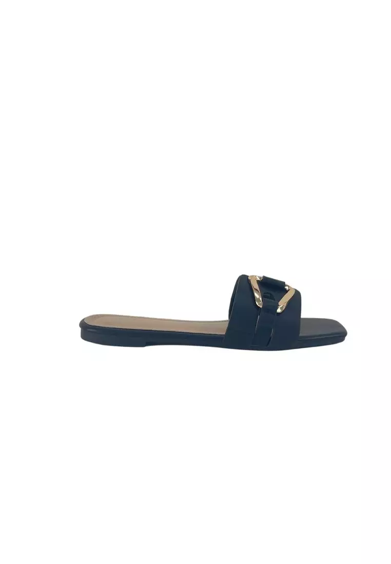 Lancaster Polo Women/Lady Flat Open Toe Slip On Sandals